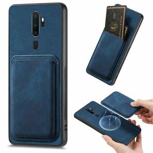 For OPPO A5 Retro Leather Card Bag Magnetic Phone Case(Blue)