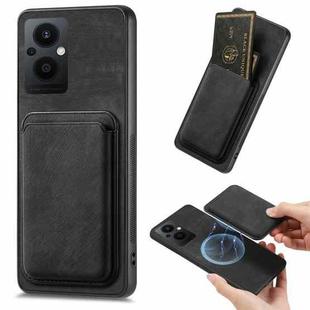 For OPPO Reno7 Z 5G/F21 Pro 5G Retro Leather Card Bag Magnetic Phone Case(Black)