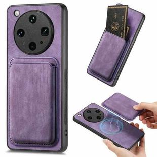 For OPPO Find X8 Ultra Retro Leather Card Bag Magnetic Phone Case(Purple)