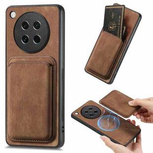 For OPPO Find X8s Retro Leather Card Bag Magnetic Phone Case(Brown)