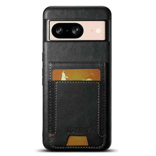 For Google Pixel 8 Suteni H03 Oil Wax Leather Wallet Stand Back Phone Case(Black)