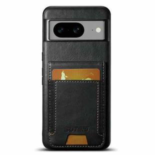 For Google Pixel 7 Suteni H03 Oil Wax Leather Wallet Stand Back Phone Case(Black)