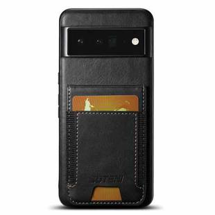 For Google Pixel 6 Pro Suteni H03 Oil Wax Leather Wallet Stand Back Phone Case(Black)