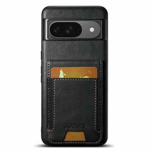For Google Pixel 9 Suteni H03 Oil Wax Leather Wallet Stand Back Phone Case(Black)
