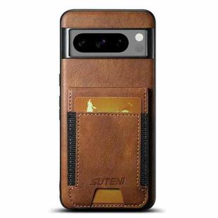 For Google Pixel 10 Pro XL Suteni H03 Oil Wax Leather Wallet Stand Back Phone Case(Brown)