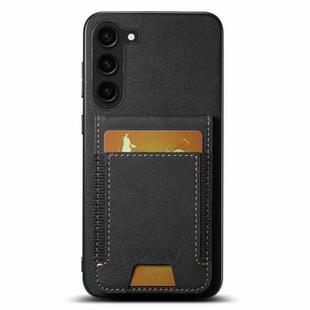For Samsuny Galaxy S22+ 5G Suteni H03 Litchi Leather Card Bag Stand Back Phone Case(Black)