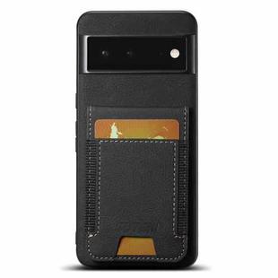For Google Pixel 6 Suteni H03 Litchi Leather Card Bag Stand Back Phone Case(Black)