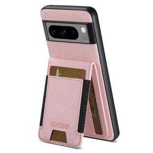 For Google Pixel 9 Suteni H03 Litchi Leather Card Bag Stand Back Phone Case(Pink)