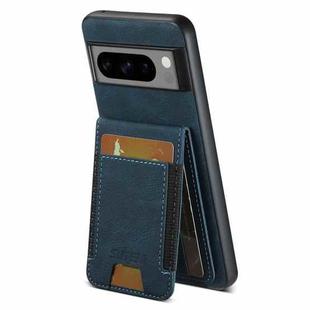 For Google Pixel 10 Pro XL Suteni H03 Litchi Leather Card Bag Stand Back Phone Case(Blue)