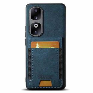 For Honor 60 Suteni H03 Litchi Leather Card Bag Stand Back Phone Case(Blue)