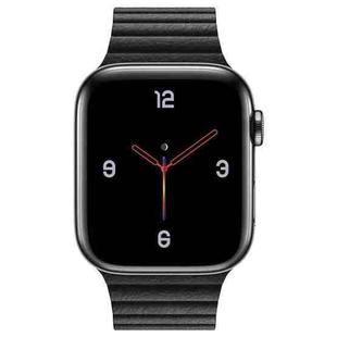 Universal Leather Magnetic Band for Apple Watch Series 7 41mm / 6 & SE & 5 & 4 40mm / 3 & 2 & 1 38mm(black)