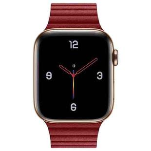 Universal Leather Magnetic Band for Apple Watch Series 7 41mm / 6 & SE & 5 & 4 40mm / 3 & 2 & 1 38mm(red)