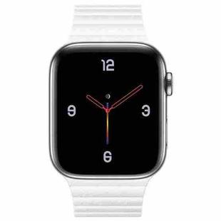 Universal Leather Magnetic Band for Apple Watch Series 7 41mm / 6 & SE & 5 & 4 40mm / 3 & 2 & 1 38mm(white)