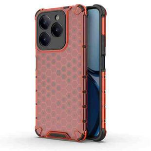 For Realme C63 4G Shockproof Honeycomb Phone Case(Red)