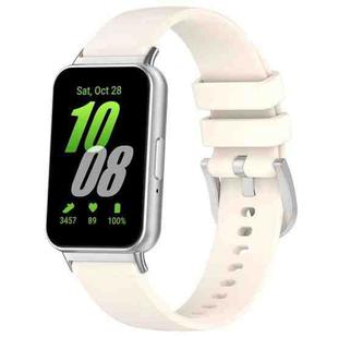 For Samsung Galaxy Fit 3 SM-R390 Metal Connector Liquid Glossy Silicone Watch Band(Starlight)