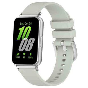 For Samsung Galaxy Fit 3 SM-R390 Metal Connector Liquid Glossy Silicone Watch Band(Green)