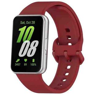For Samsung Galaxy Fit 3 SM-R390 Solid Color Buckle Silicone Watch Band(Red)
