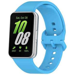 For Samsung Galaxy Fit 3 SM-R390 Solid Color Buckle Silicone Watch Band(Sky Blue)