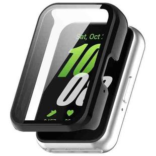 For Samsung Galaxy Fit 3 SM-R390 PC + Tempered Glass Film Integrated Watch Protective Case(Bright Black)