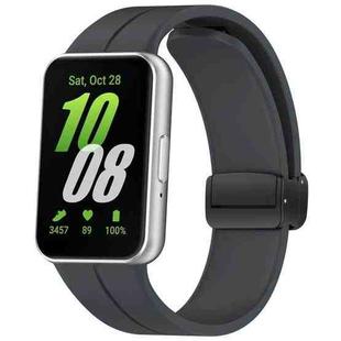 For Samsung Galaxy Fit 3 SM-R390 Magnetic Folding Buckle Silicone Watch Band(Dark Gray)
