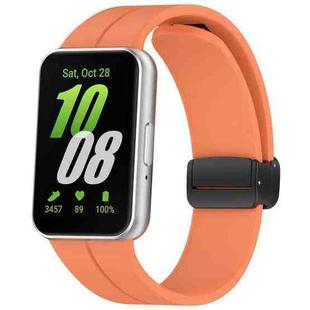 For Samsung Galaxy Fit 3 SM-R390 Magnetic Folding Buckle Silicone Watch Band(Orange)