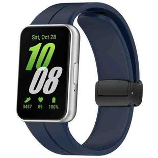 For Samsung Galaxy Fit 3 SM-R390 Magnetic Folding Buckle Silicone Watch Band(Midnight Blue)