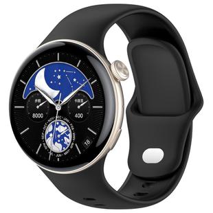 For vivo Watch 3 / iQOO Watch Solid Color Silicone Watch Band(Black)