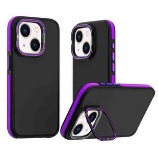 For iPhone 14 Plus Dual-Color Shockproof TPU Phone Case(Purple)