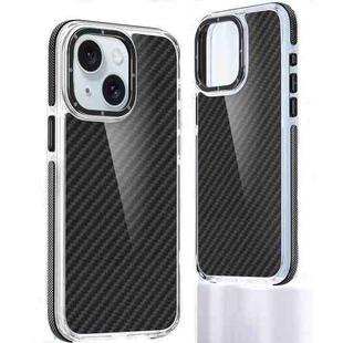 For iPhone 15 Dual-Color Carbon Fiber Acrylic Hybrid TPU Phone Case(Black)