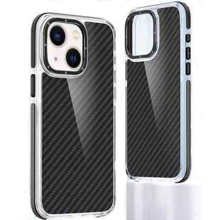For iPhone 14 Plus Dual-Color Carbon Fiber Acrylic Hybrid TPU Phone Case(Black)