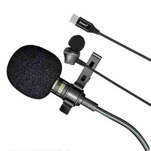 JMARY MC-R6 Lavalier Type-C Port Wired Microphone With In-ear Earphone, Length: 3m