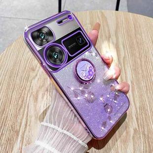 For ZTE Nubian Z60 Ultra Gradient Glitter Immortal Flower Ring All-inclusive Phone Case(Purple)