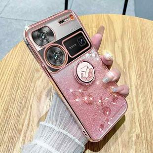 For ZTE Nubian Z60 Ultra Gradient Glitter Immortal Flower Ring All-inclusive Phone Case(Pink)