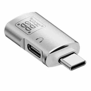 JS-109 USB-C / Type-C to Type-C + USB 3.0 Converter OTG Adapter for Digital Headset and U-Disk(Silver)