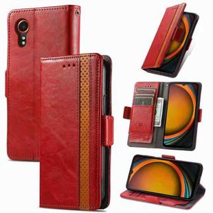 For Samsung Galaxy Xcover 7 CaseNeo Splicing Dual Magnetic Buckle Leather Phone Case(Red)