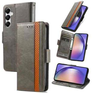For Samsung Galaxy A55 5G CaseNeo Splicing Dual Magnetic Buckle Leather Phone Case(Grey)