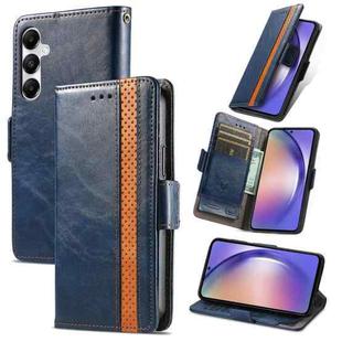 For Samsung Galaxy A55 5G CaseNeo Splicing Dual Magnetic Buckle Leather Phone Case(Blue)