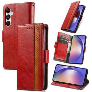 For Samsung Galaxy A55 5G CaseNeo Splicing Dual Magnetic Buckle Leather Phone Case(Red)
