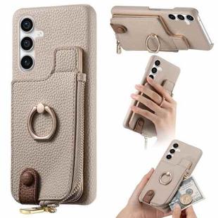 For Samsung Galaxy S23 FE 5G Litchi Leather Oil Edge Ring Zipper Wallet Back Phone Case(White)