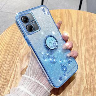 For Motorola Moto G55 Gradient Glitter Immortal Flower Ring All-inclusive Phone Case(Blue)