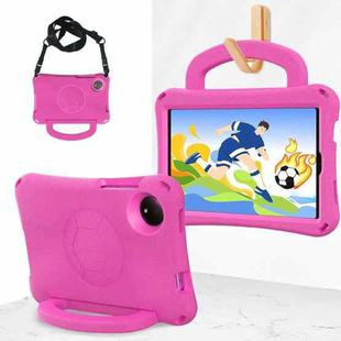 For Redmi Pad SE 8.7 2024 Handle Football Shaped EVA Shockproof Tablet Case(Rose Red)
