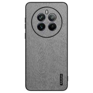 For Realme 12 Pro+ Tree Bark Leather Shockproof Phone Case(Grey)