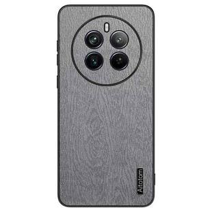 For Realme 12 Pro Tree Bark Leather Shockproof Phone Case(Grey)