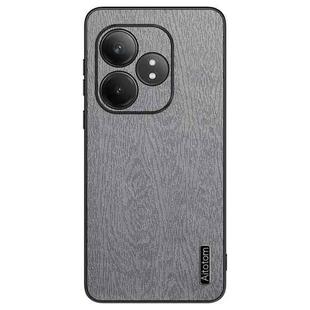 For Realme GT Neo6 SE Tree Bark Leather Shockproof Phone Case(Grey)
