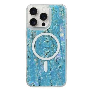 For iPhone 15 Pro Max Shell Texture Multicolor MagSafe TPU Phone Case(Sky Blue)