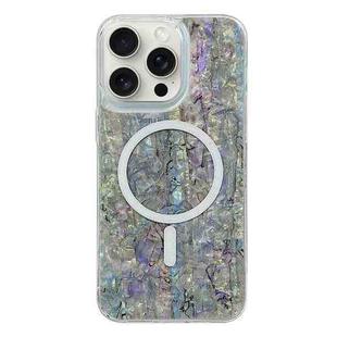 For iPhone 15 Pro Shell Texture Multicolor MagSafe TPU Phone Case(Silver Gray)