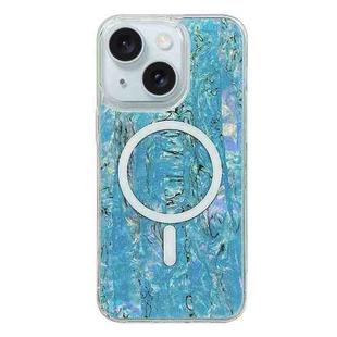 For iPhone 15 Shell Texture Multicolor MagSafe TPU Phone Case(Sky Blue)