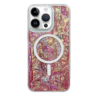 For iPhone 14 Pro Shell Texture Multicolor MagSafe TPU Phone Case(Roige)