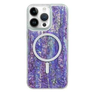 For iPhone 14 Pro Shell Texture Multicolor MagSafe TPU Phone Case(Purple)