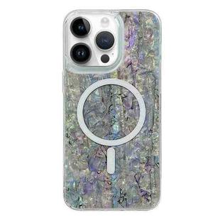 For iPhone 14 Pro Shell Texture Multicolor MagSafe TPU Phone Case(Silver Gray)